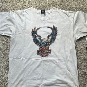 Harley-Davidson White Tee with Eagle Emblem